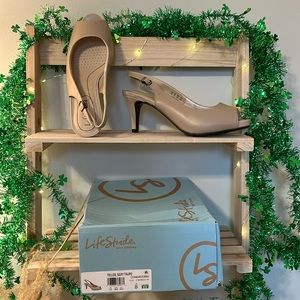 Life Stride Teller Taupe Slingback Pump.
